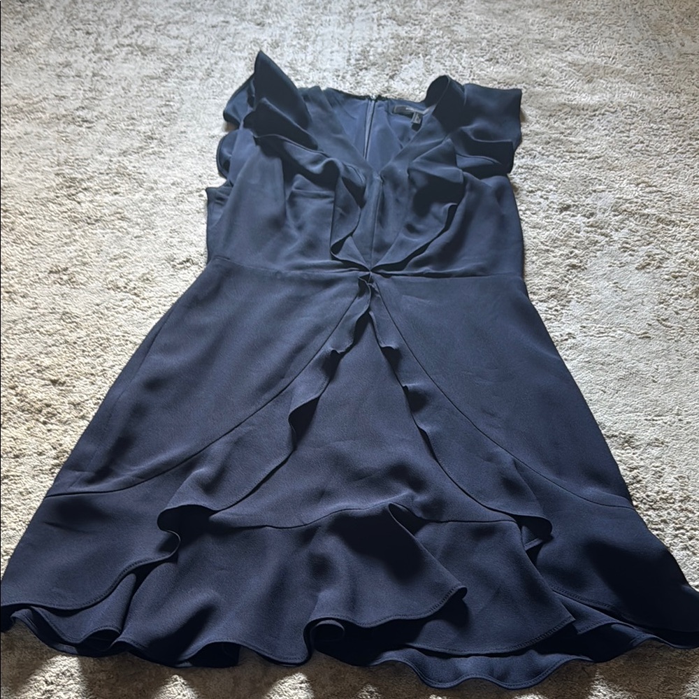 BCBGMaxAzria Blue Ruffled Off-the-Shoulder Mini Dress